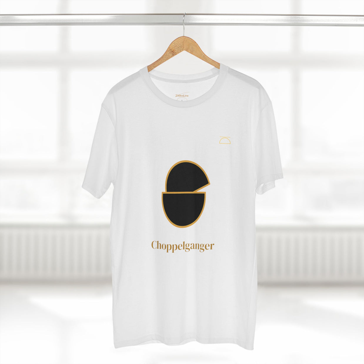 Choppelganger Logo Tee — Minimalist Black & Gold Graphic T-Shirt