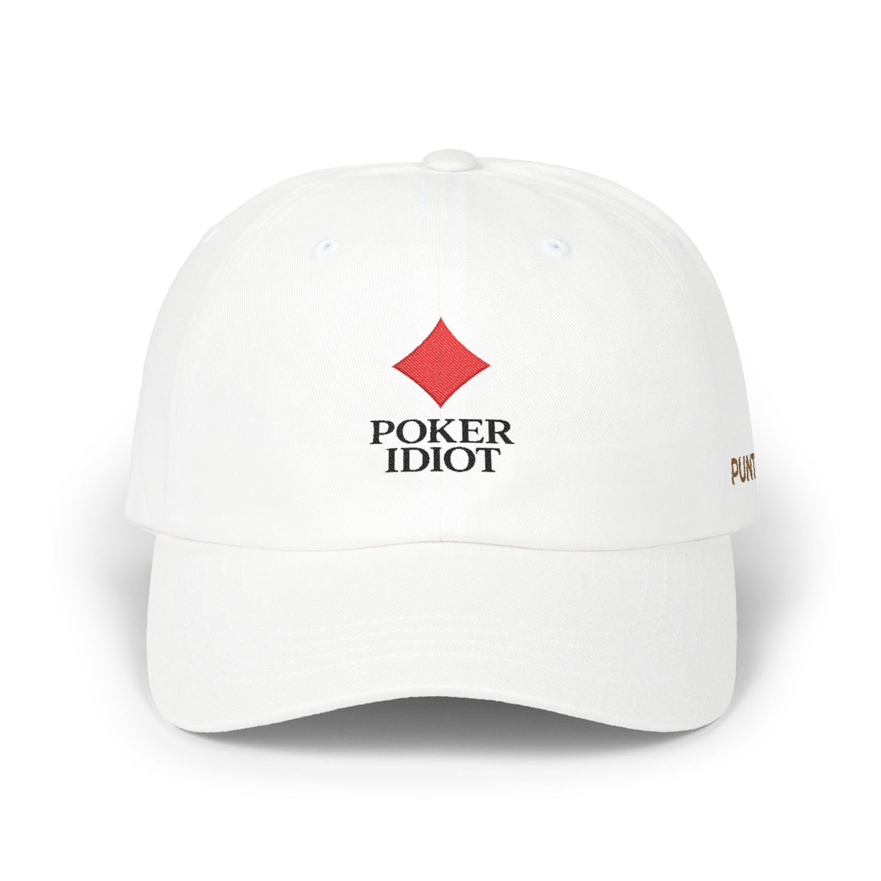 Poker Idiot Dad Cap – Diamond Logo / “PUNTER” Side Embroidery – Poker & Gambling Hat