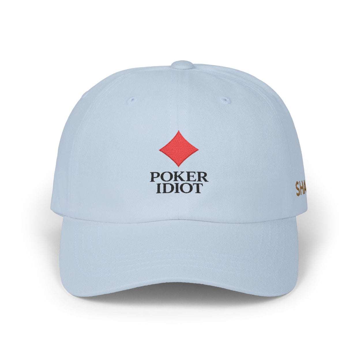 Poker Idiot Dad Cap – Diamond Logo / “SHARK” Side Embroidery – Premium Poker Streetwear Hat