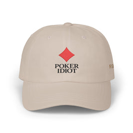Poker Idiot Dad Cap – Diamond Logo / “FISH” Side Embroidery – Minimal Poker Streetwear