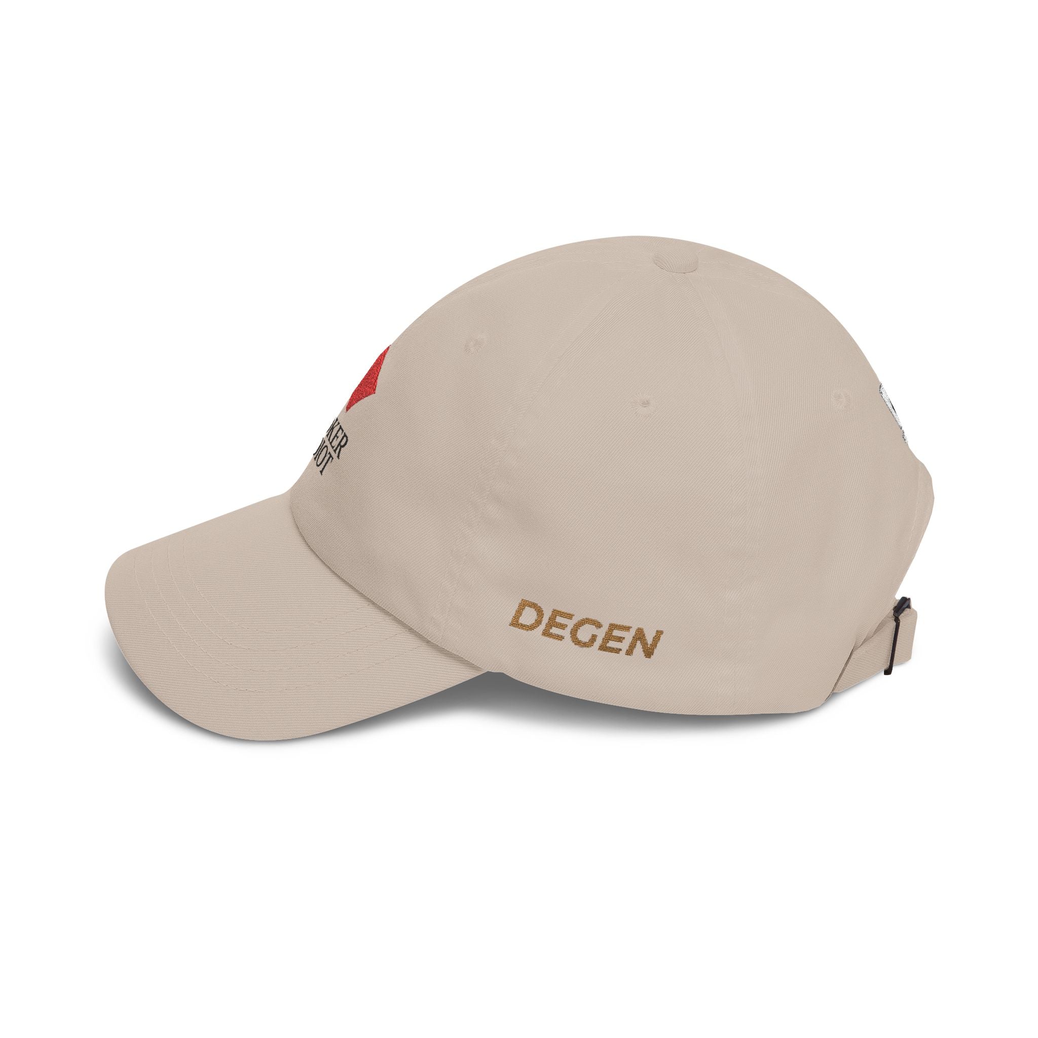 Poker Idiot Dad Cap – Diamond Logo / “DEGEN” Side Embroidery – Poker & Gambling Streetwear Hat