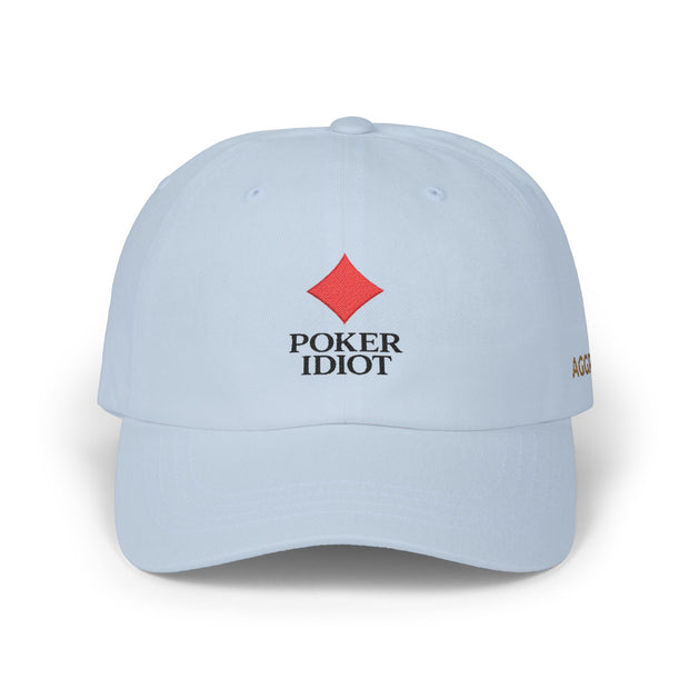 Poker Idiot Dad Cap – Diamond Logo / “AGGRO” Side Embroidery – Poker Streetwear Hat