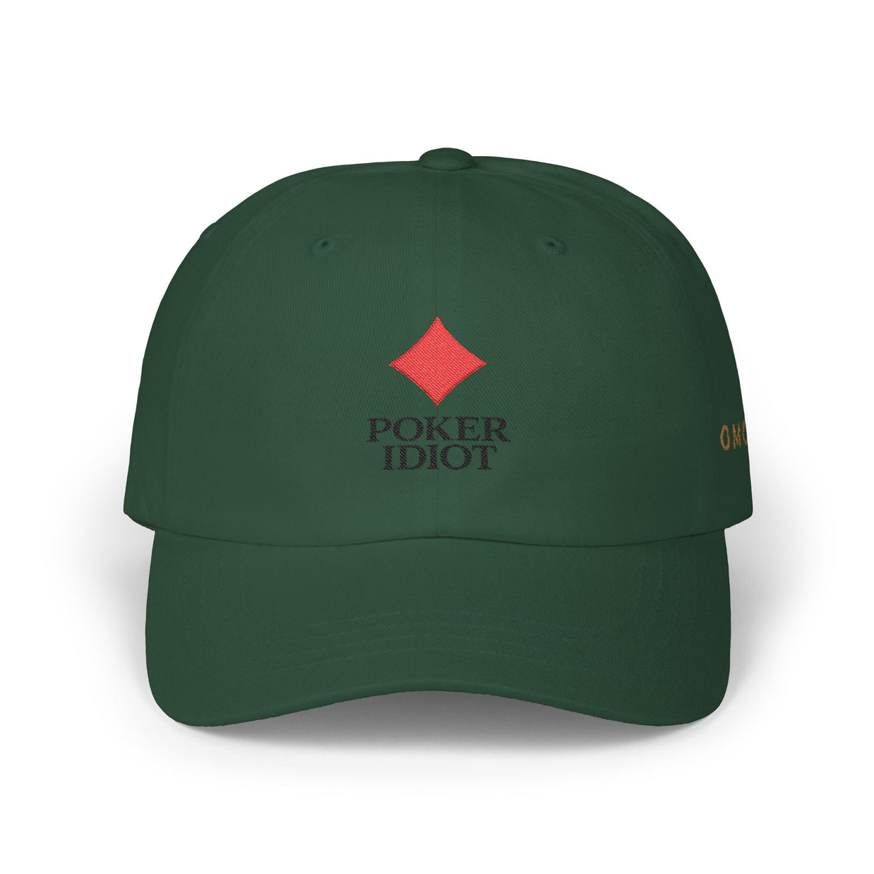 Poker Idiot Dad Cap – Diamond Logo / “OMC” Side Embroidery – Old Man Coffee Poker Hat