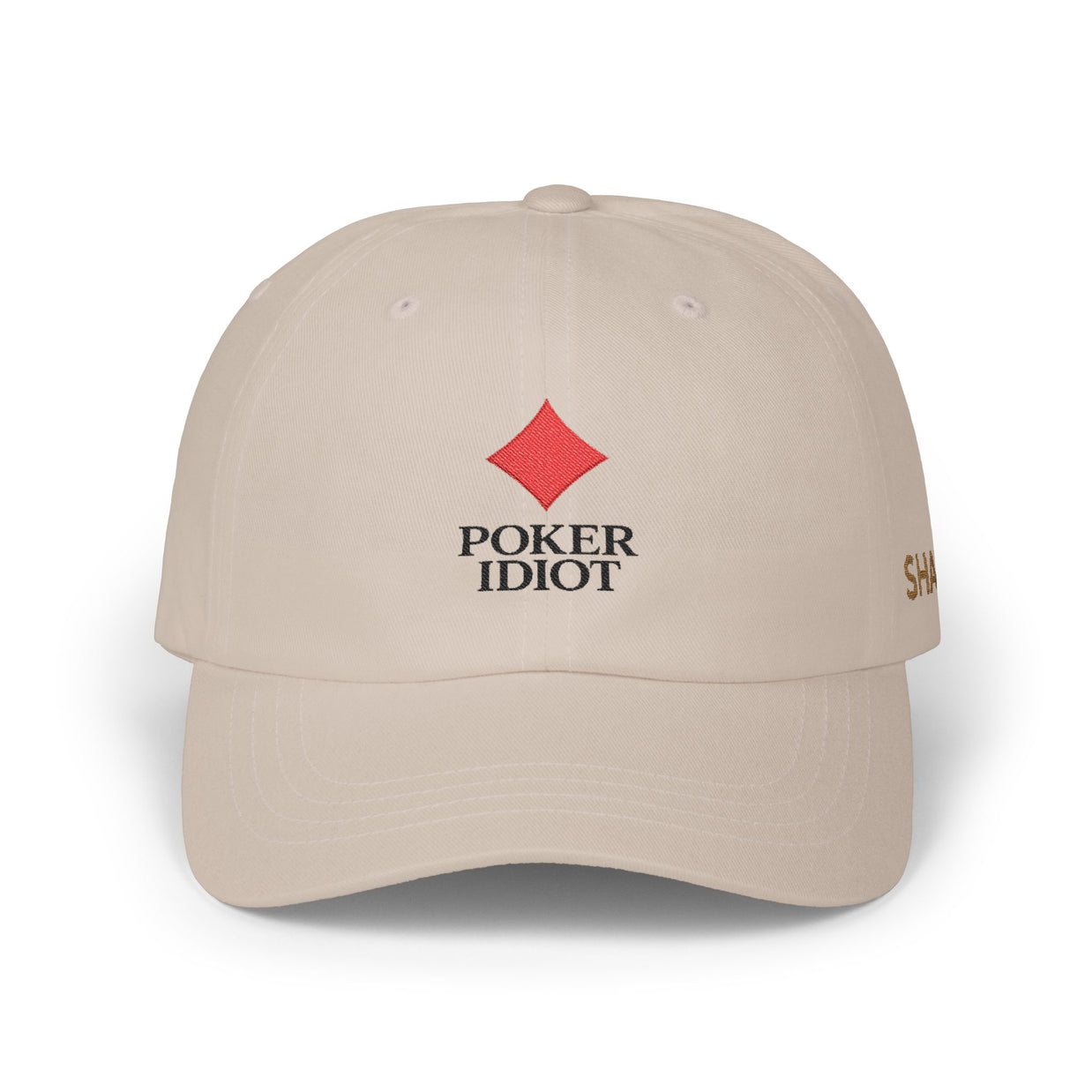 Poker Idiot Dad Cap – Diamond Logo / “SHARK” Side Embroidery – Premium Poker Streetwear Hat