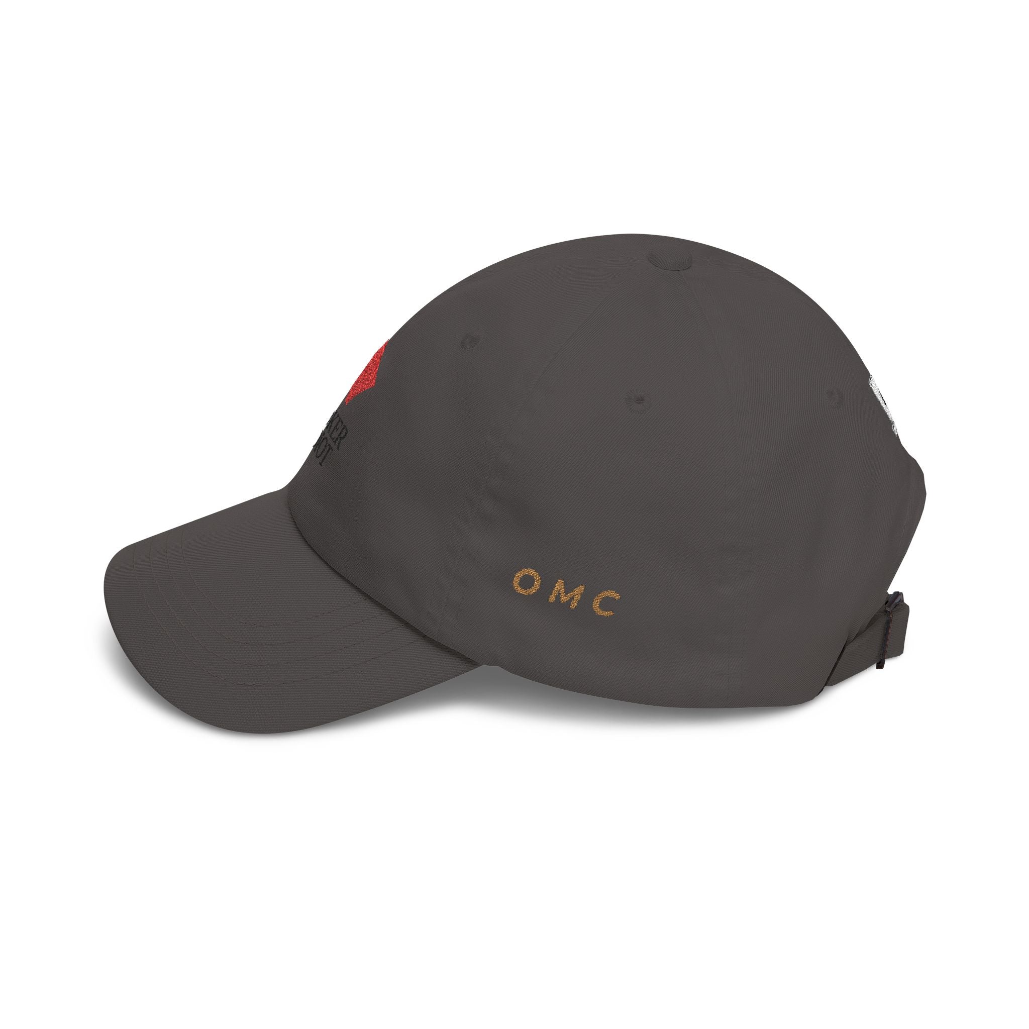 Poker Idiot Dad Cap – Diamond Logo / “OMC” Side Embroidery – Old Man Coffee Poker Hat