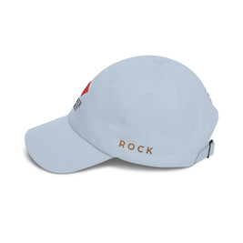 Poker Idiot Dad Cap – Diamond Logo / “ROCK” Side Embroidery – Tight Poker Player Hat
