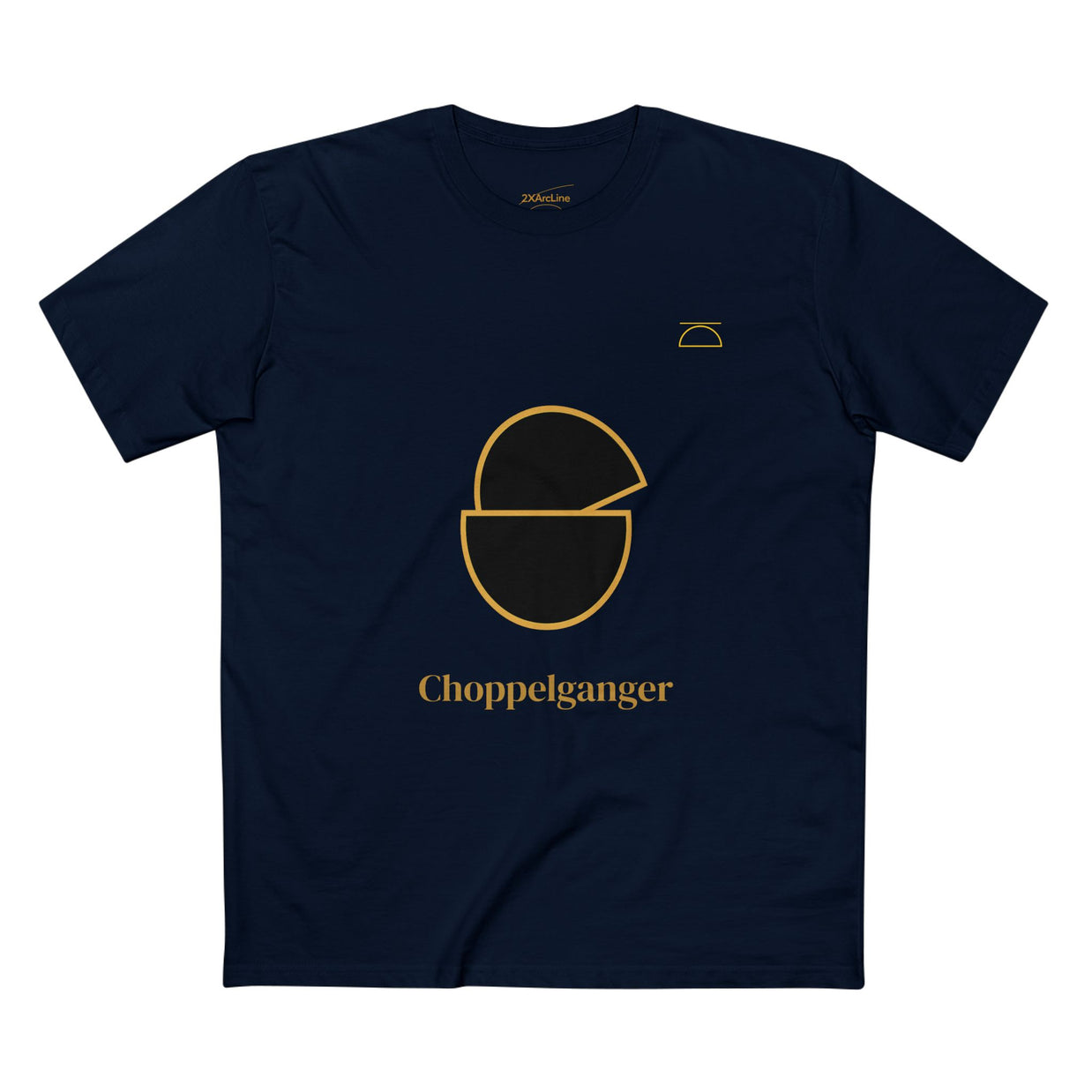 Choppelganger Logo Tee — Minimalist Black & Gold Graphic T-Shirt