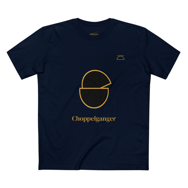 Choppelganger Logo Tee — Minimalist Black & Gold Graphic T-Shirt