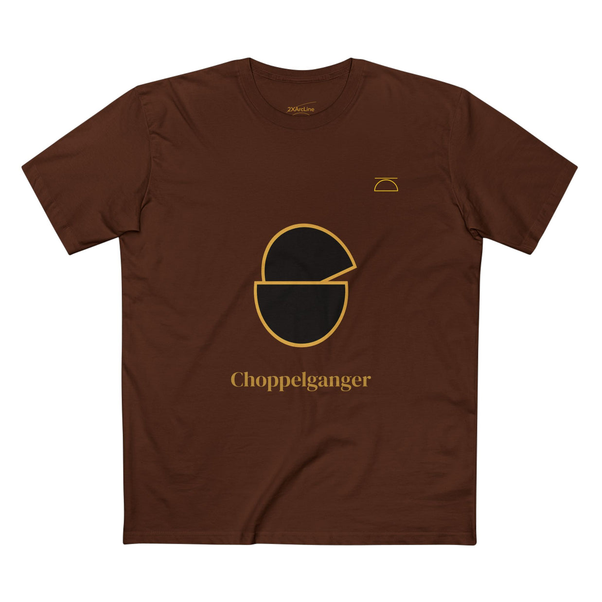 Choppelganger Logo Tee — Minimalist Black & Gold Graphic T-Shirt