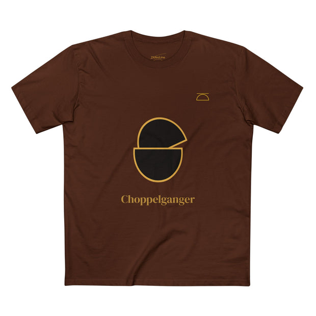 Choppelganger Logo Tee — Minimalist Black & Gold Graphic T-Shirt