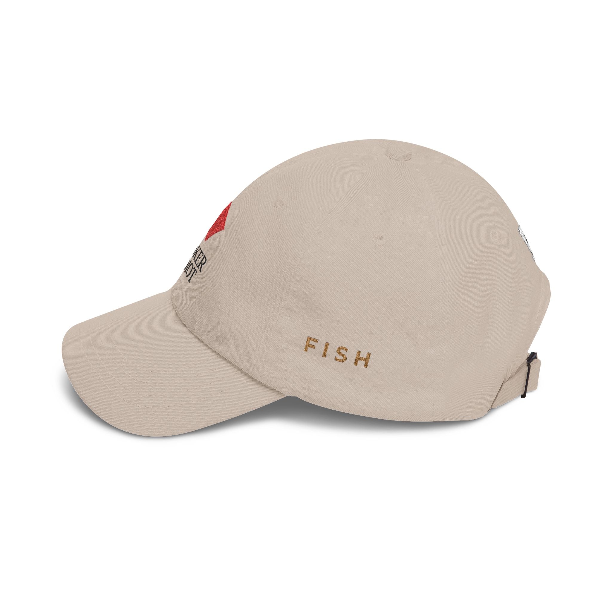 Poker Idiot Dad Cap – Diamond Logo / “FISH” Side Embroidery – Minimal Poker Streetwear