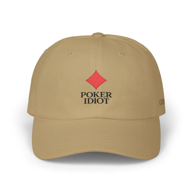 Poker Idiot Dad Cap – Diamond Logo / “GRINDER” Side Embroidery – Poker Player Hat
