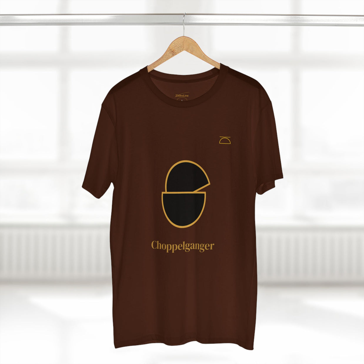 Choppelganger Logo Tee — Minimalist Black & Gold Graphic T-Shirt