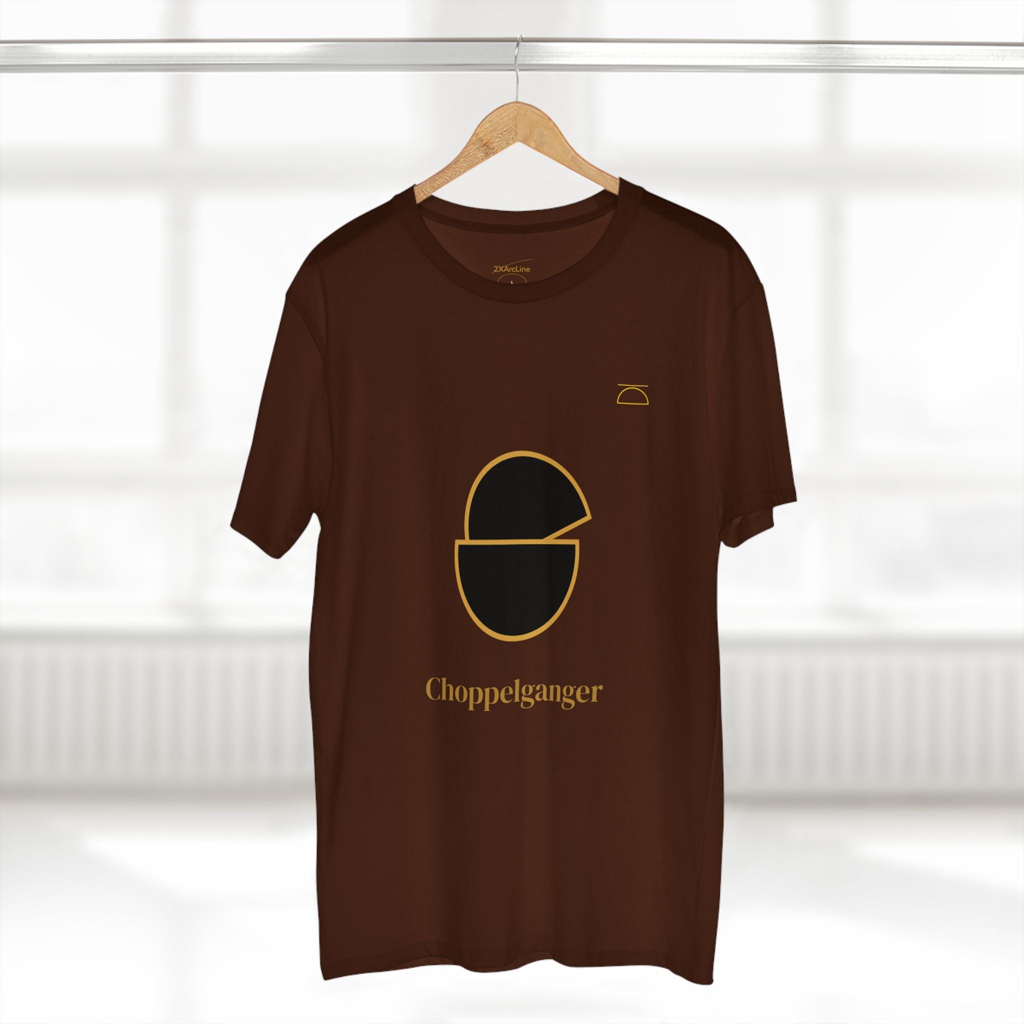 Choppelganger Logo Tee — Minimalist Black & Gold Graphic T-Shirt