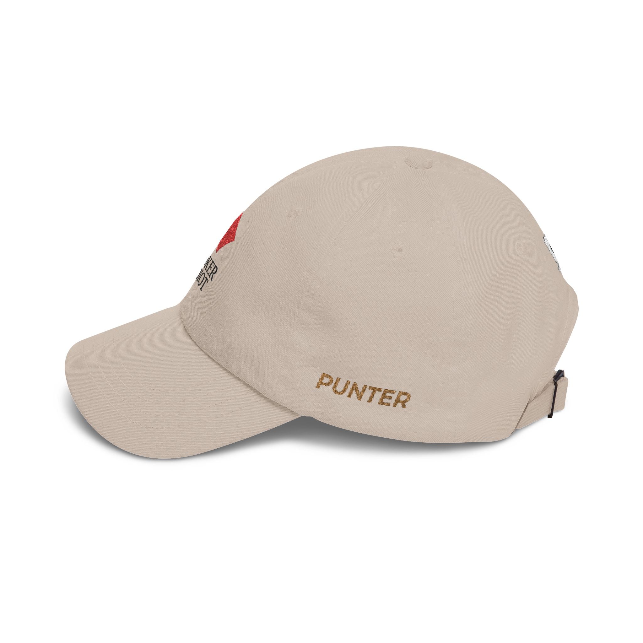 Poker Idiot Dad Cap – Diamond Logo / “PUNTER” Side Embroidery – Poker & Gambling Hat