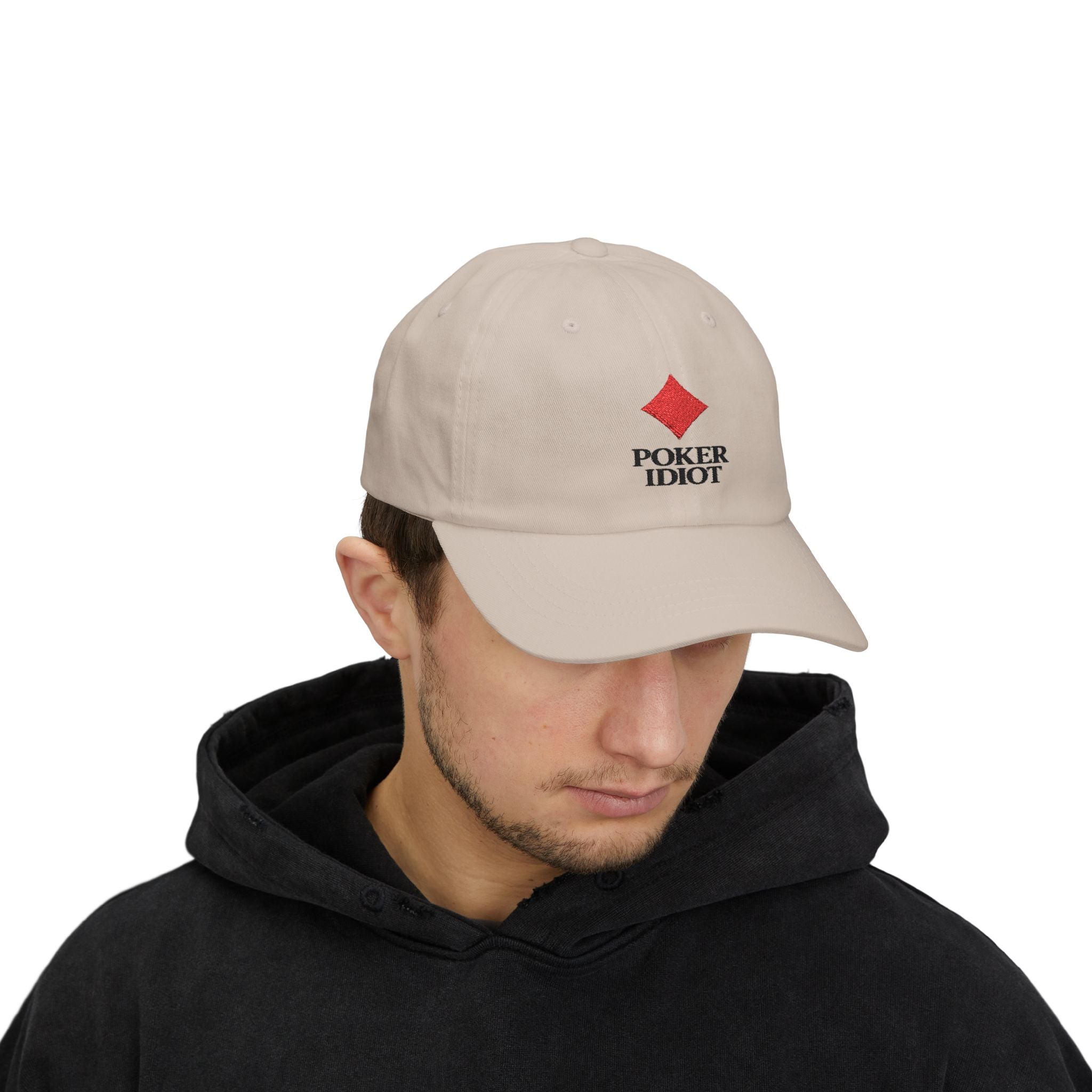 Poker Idiot Dad Cap – Diamond Logo / “REC-REC” Side Embroidery – Poker Insider Streetwear Hat