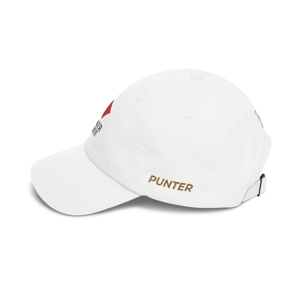 Poker Idiot Dad Cap – Diamond Logo / “PUNTER” Side Embroidery – Poker & Gambling Hat