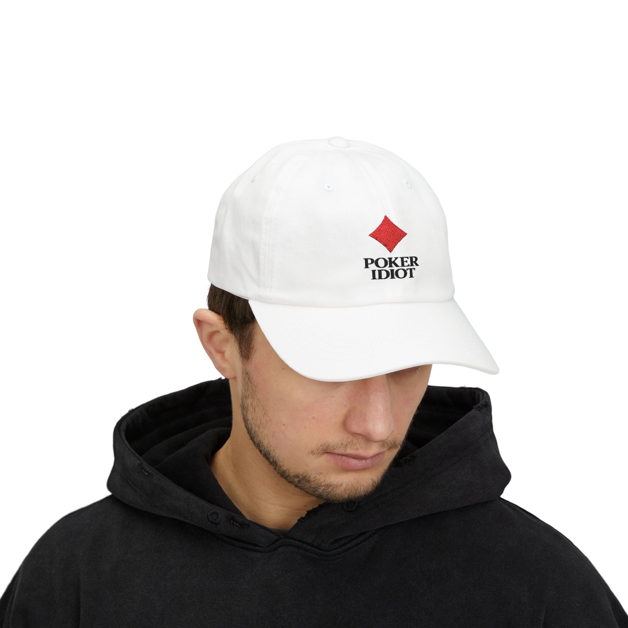 Poker Idiot Dad Cap – Diamond Logo / “REC-REC” Side Embroidery – Poker Insider Streetwear Hat