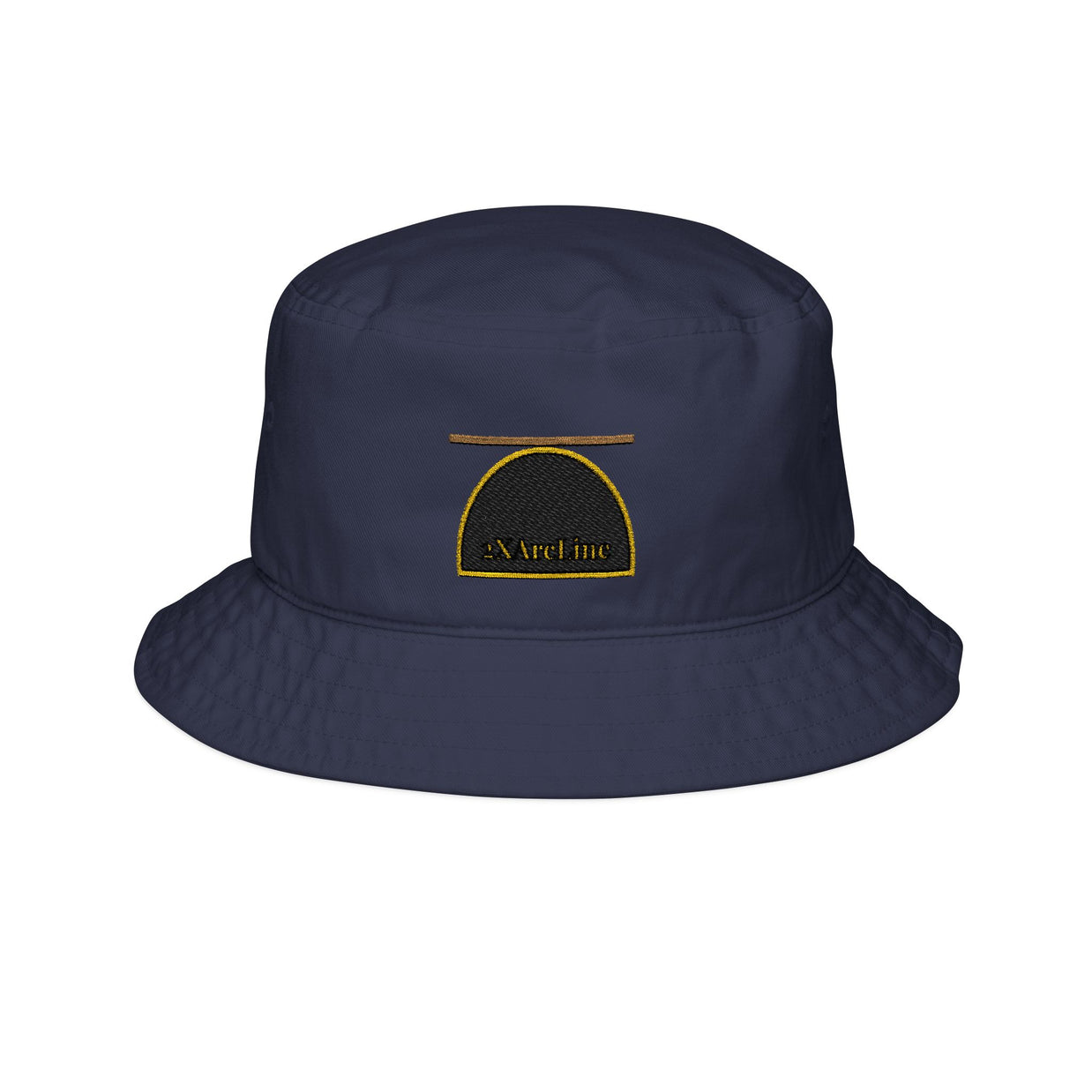 2XArcLine / ArcDome Embroidered Bucket Hat — Minimal Gold & Black Stitching