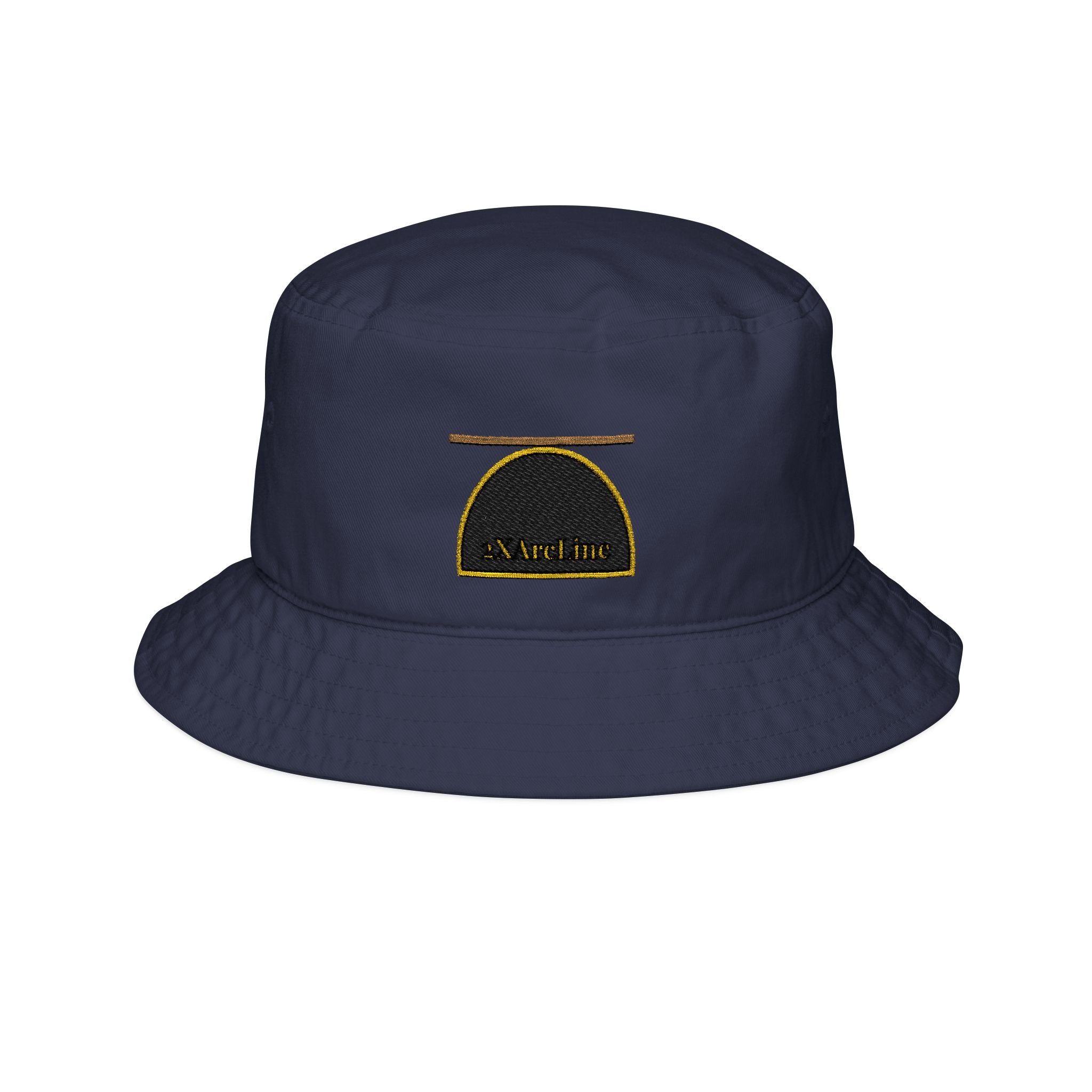 2XArcLine / ArcDome Embroidered Bucket Hat — Minimal Gold & Black Stitching