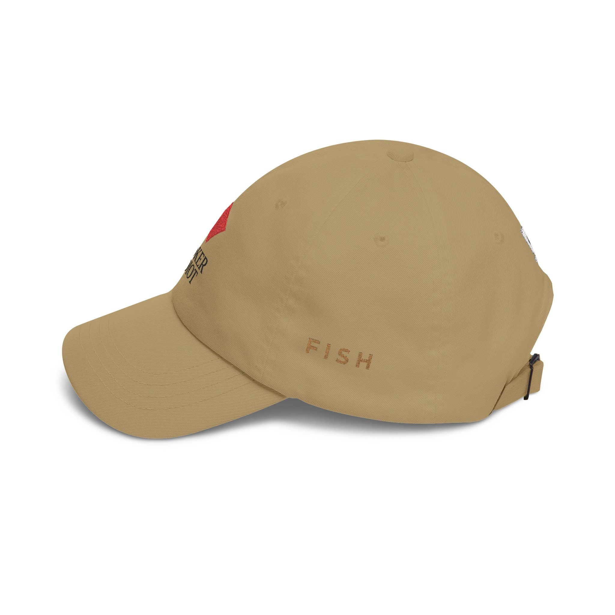 Poker Idiot Dad Cap – Diamond Logo / “FISH” Side Embroidery – Minimal Poker Streetwear