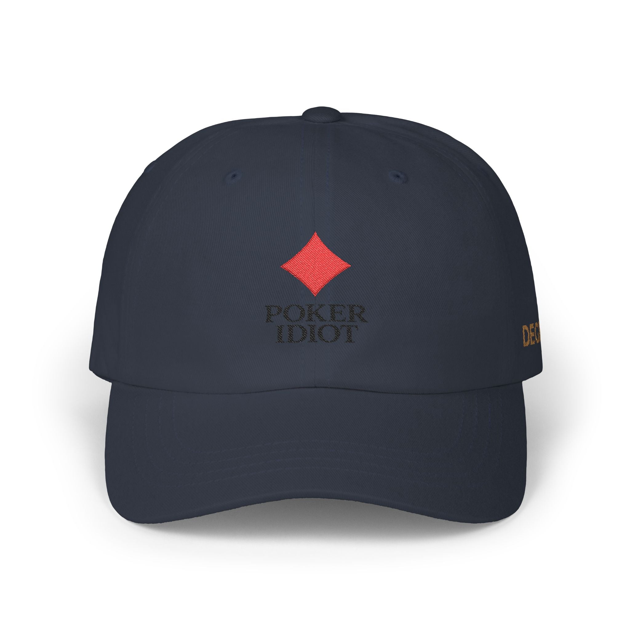 Poker Idiot Dad Cap – Diamond Logo / “DEGEN” Side Embroidery – Poker & Gambling Streetwear Hat