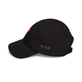 Poker Idiot Dad Cap – Diamond Logo / “FISH” Side Embroidery – Minimal Poker Streetwear