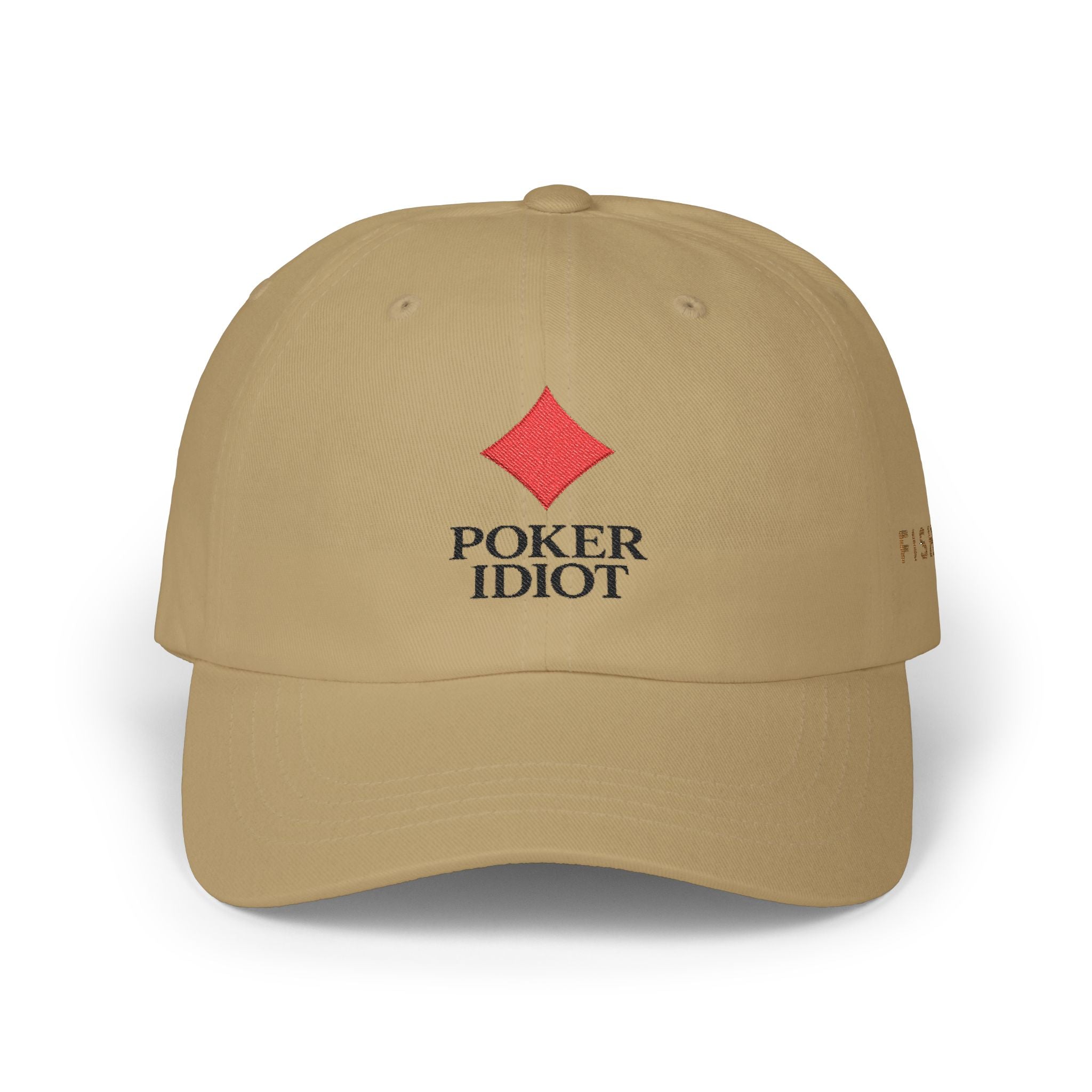 Poker Idiot Dad Cap – Diamond Logo / “FISH” Side Embroidery – Minimal Poker Streetwear