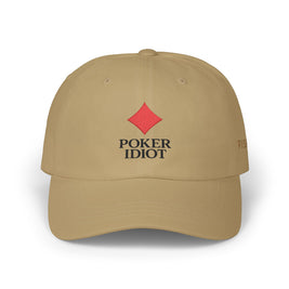 Poker Idiot Dad Cap – Diamond Logo / “FISH” Side Embroidery – Minimal Poker Streetwear