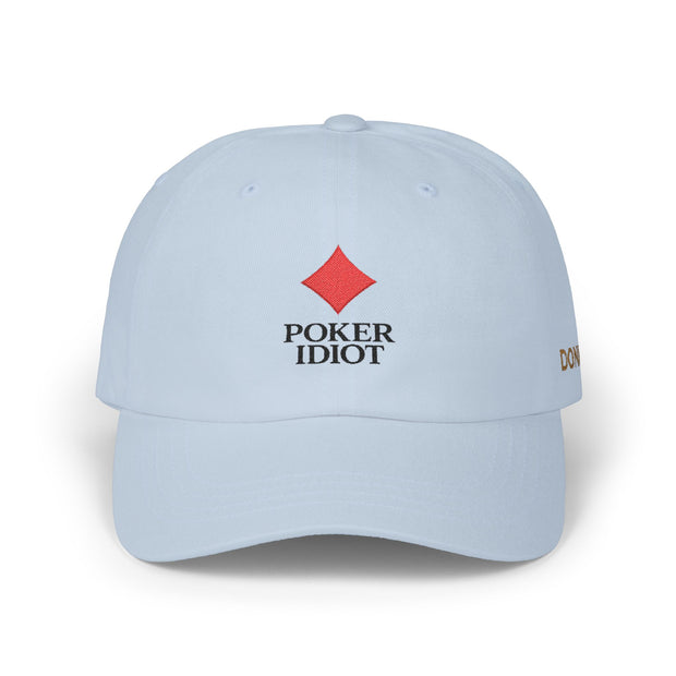 Poker Idiot Dad Cap – Diamond Logo / “DONKEY” Side Embroidery – Poker Humor Streetwear Hat