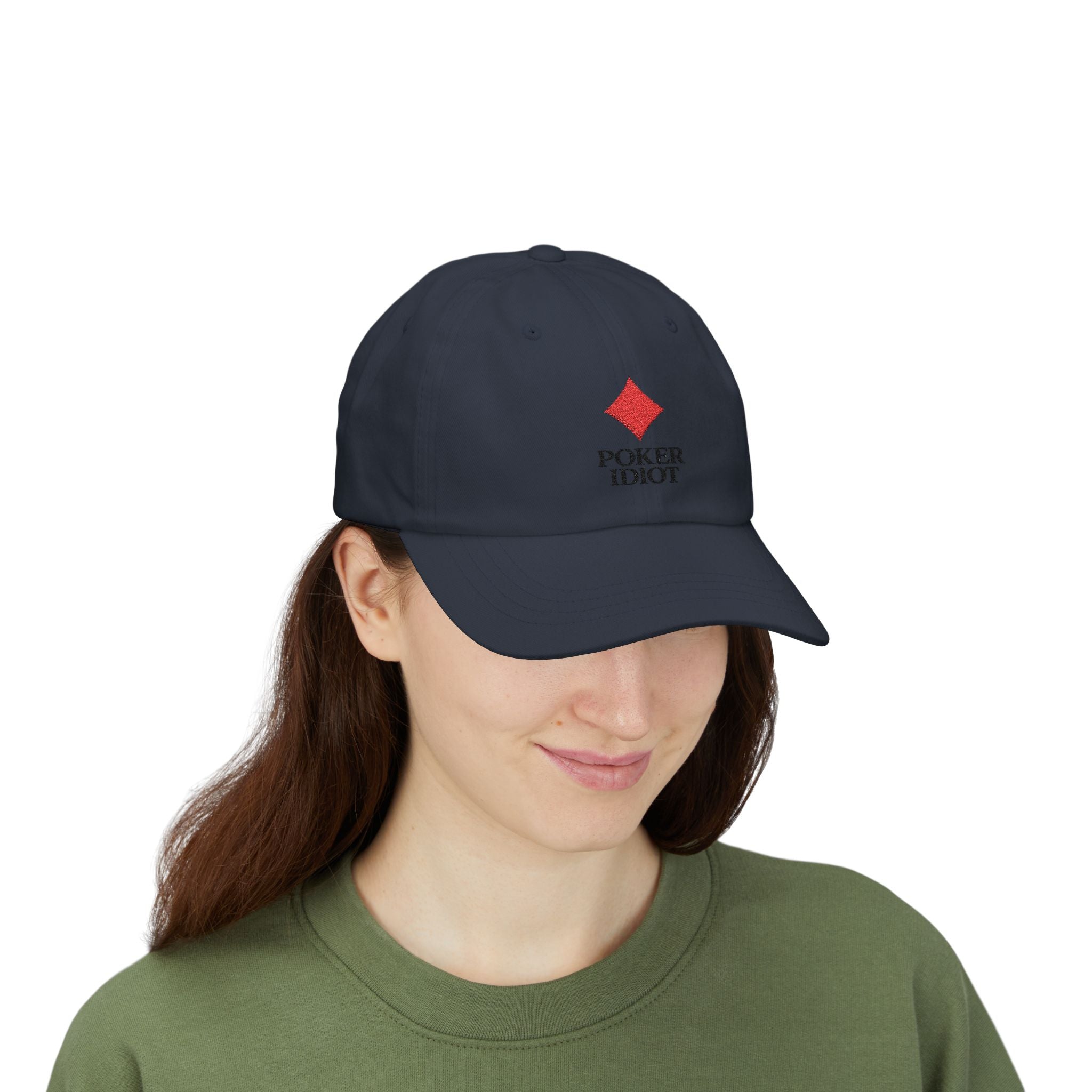 Poker Idiot Dad Cap – Diamond Logo / “NIT” Side Embroidery – Poker Streetwear Hat