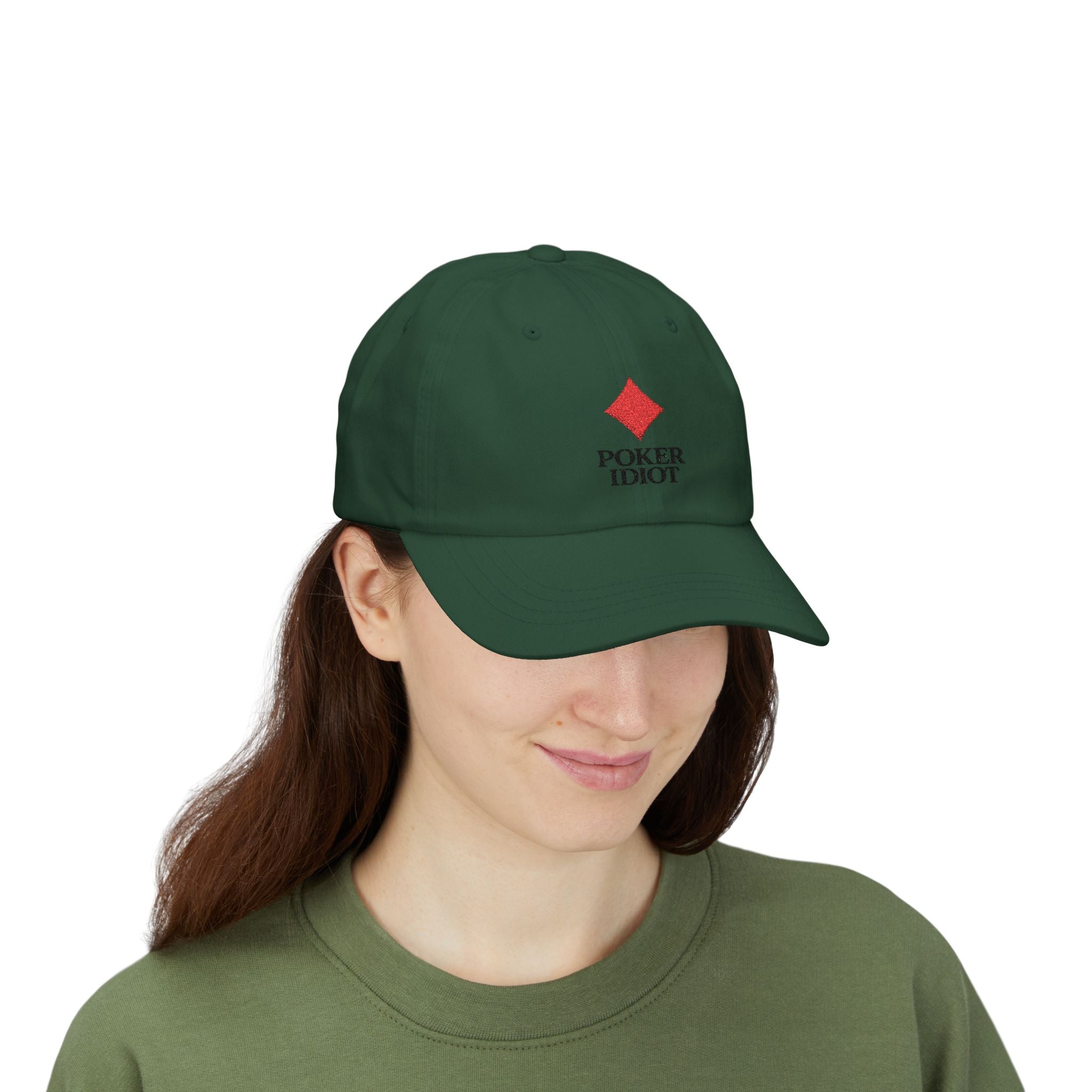 Poker Idiot Dad Cap – Diamond Logo / “REC-REC” Side Embroidery – Poker Insider Streetwear Hat