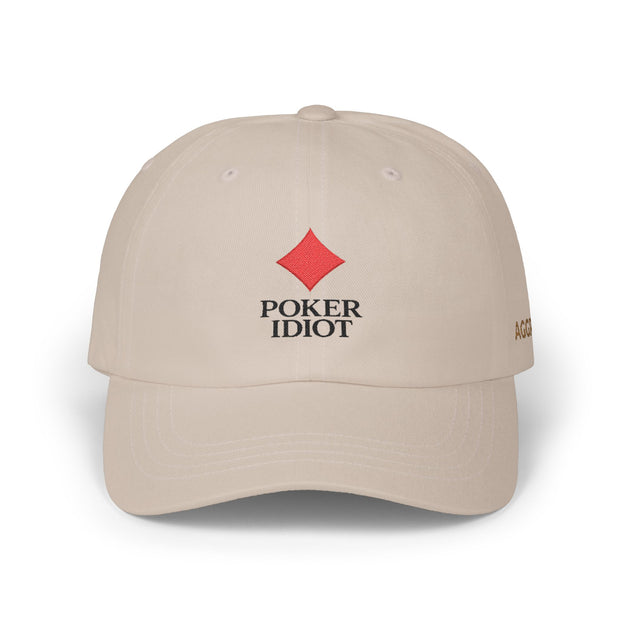 Poker Idiot Dad Cap – Diamond Logo / “AGGRO” Side Embroidery – Poker Streetwear Hat