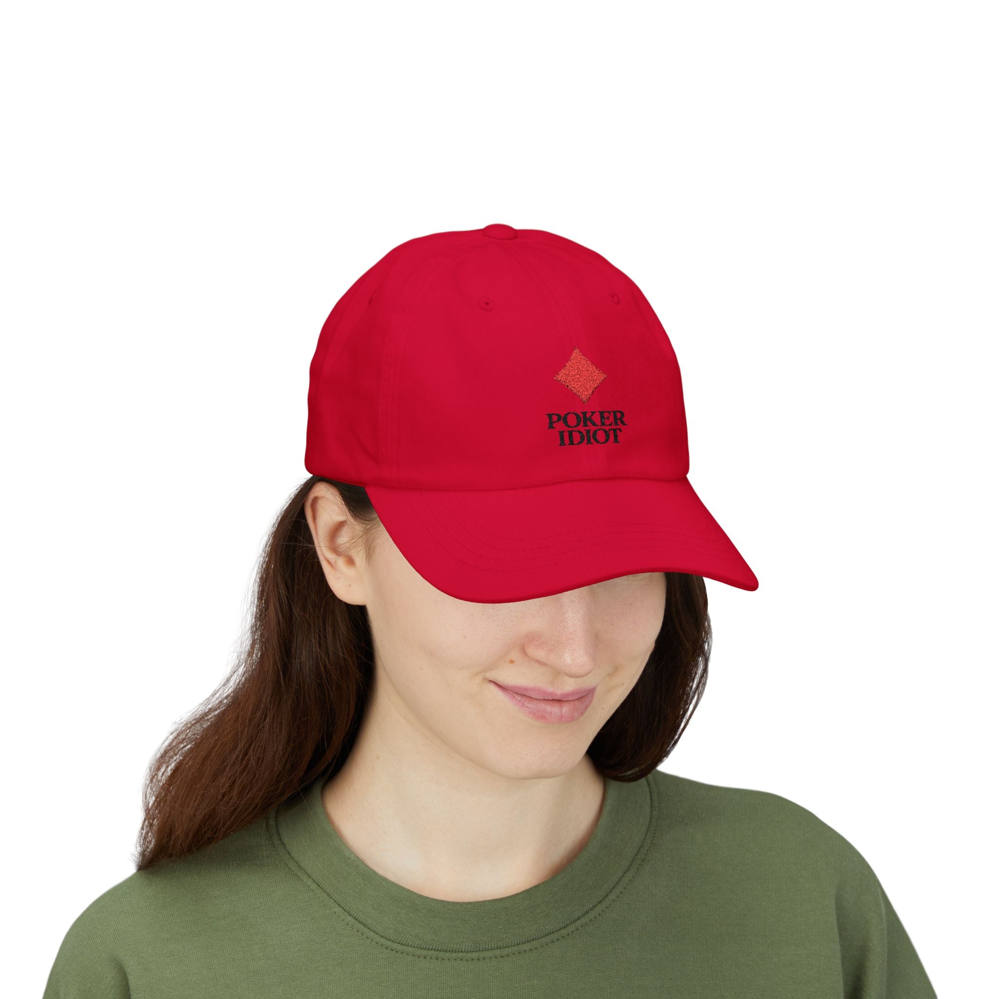 Poker Idiot Dad Cap – Diamond Logo / “MANIAC” Side Embroidery – Poker Streetwear Hat