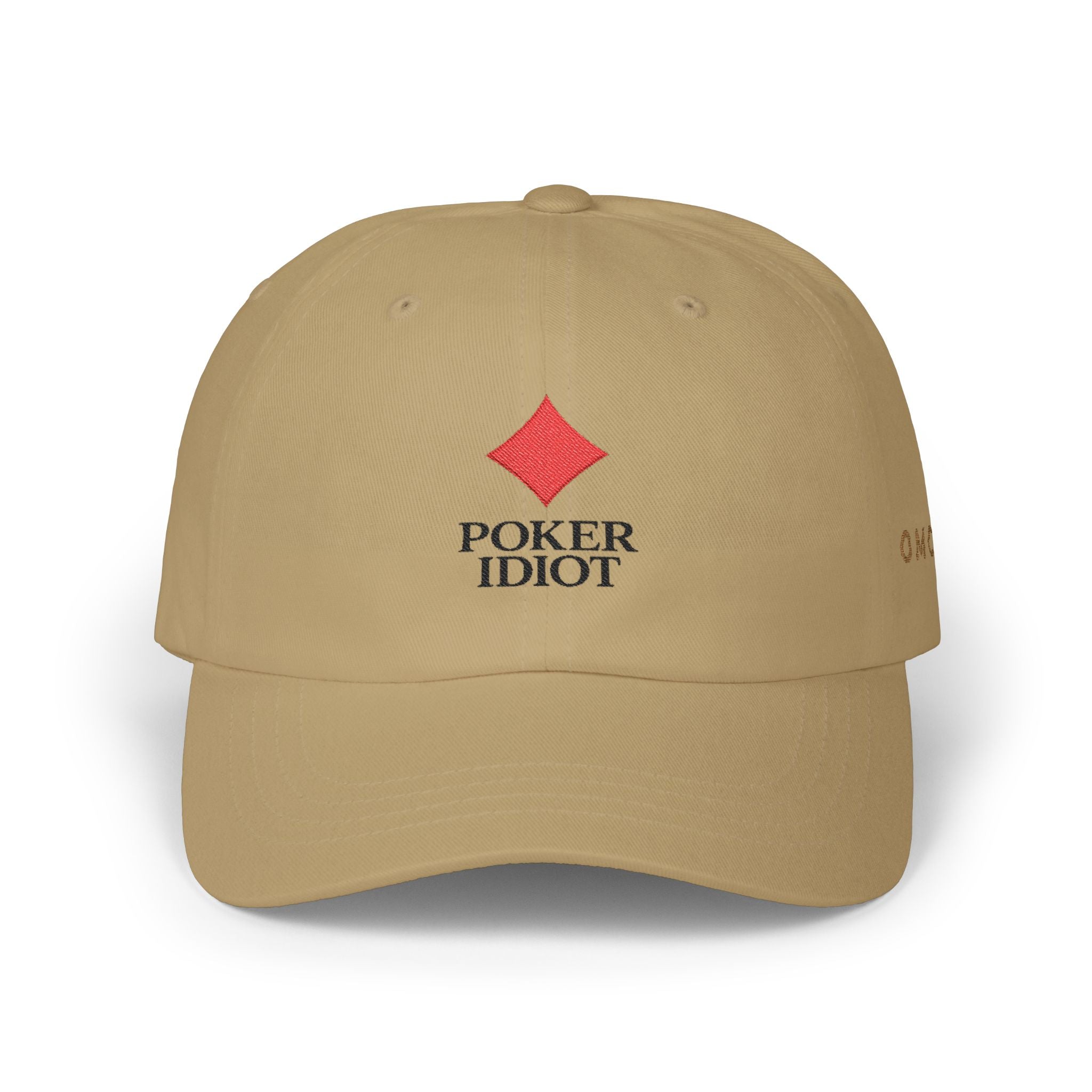 Poker Idiot Dad Cap – Diamond Logo / “OMC” Side Embroidery – Old Man Coffee Poker Hat