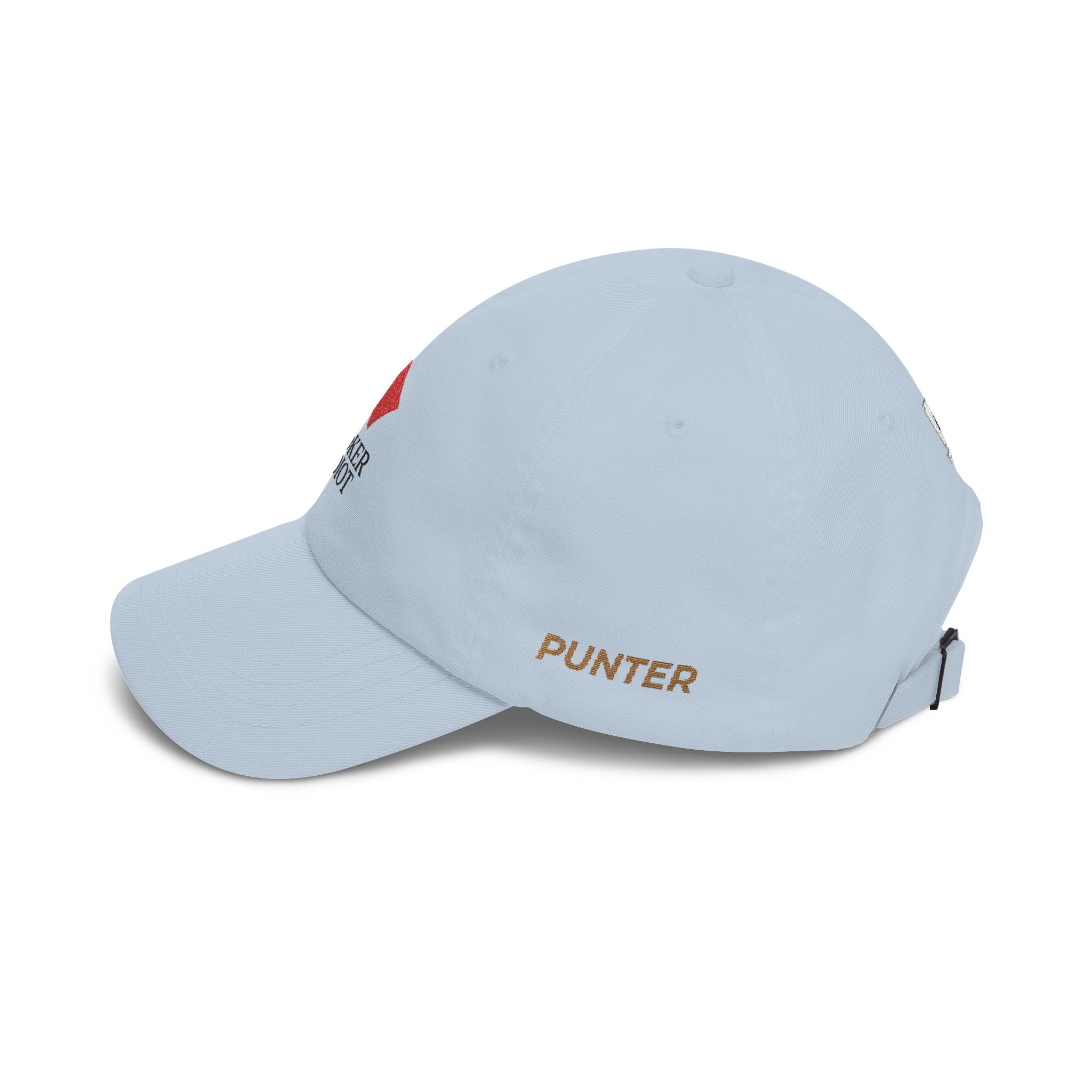 Poker Idiot Dad Cap – Diamond Logo / “PUNTER” Side Embroidery – Poker & Gambling Hat